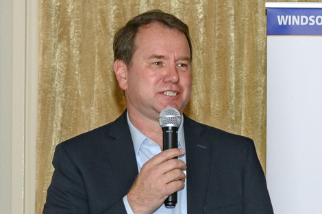 closeup of windsor town manager ken macnab at rotary club of windsor